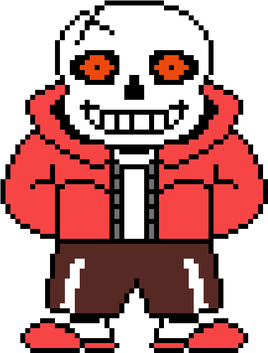 Hardtale Sans - Fire Flower Pixel Art (540x720)