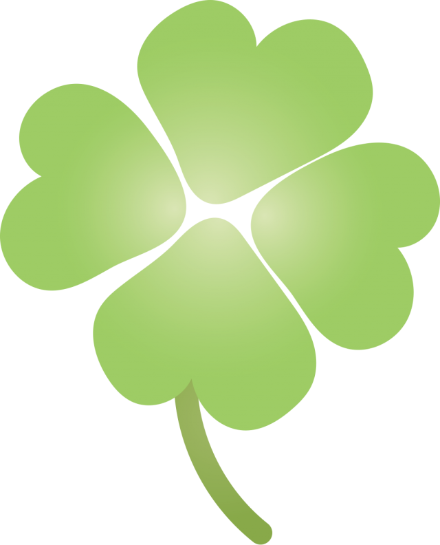 クローバーのイラスト - Four-leaf Clover (640x792)