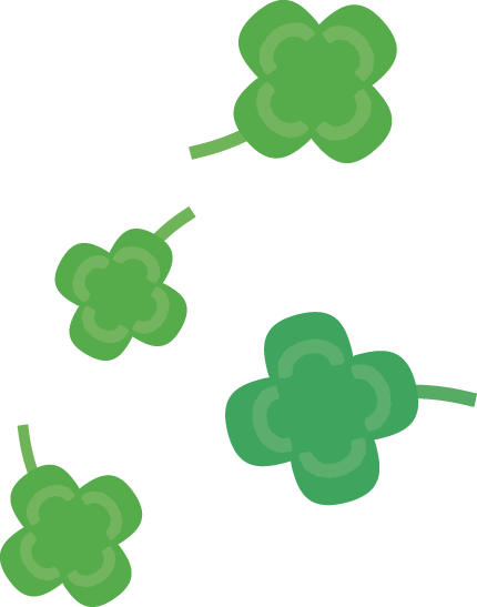 散らし素材 - Four-leaf Clover (430x547)