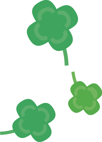 散らし素材 - Four-leaf Clover (353x493)