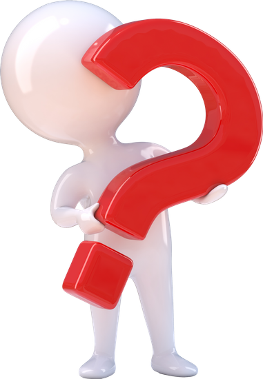 3d Question Mark Man - Textile (381x550)