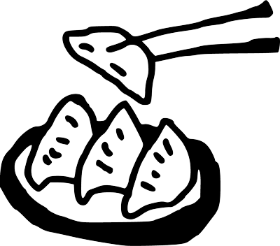 Dumpling - Dumpling Clipart Black And White (400x352)