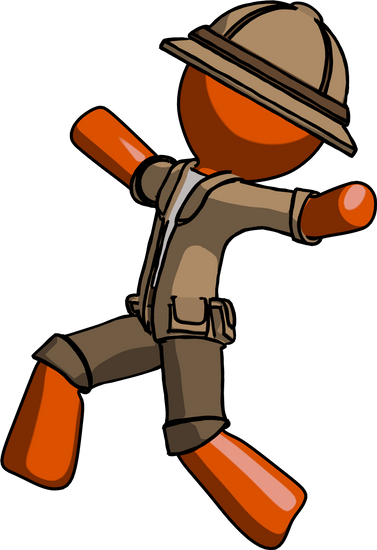 Explorer Ranger Man Running Away In Panic - Panic (548x800)