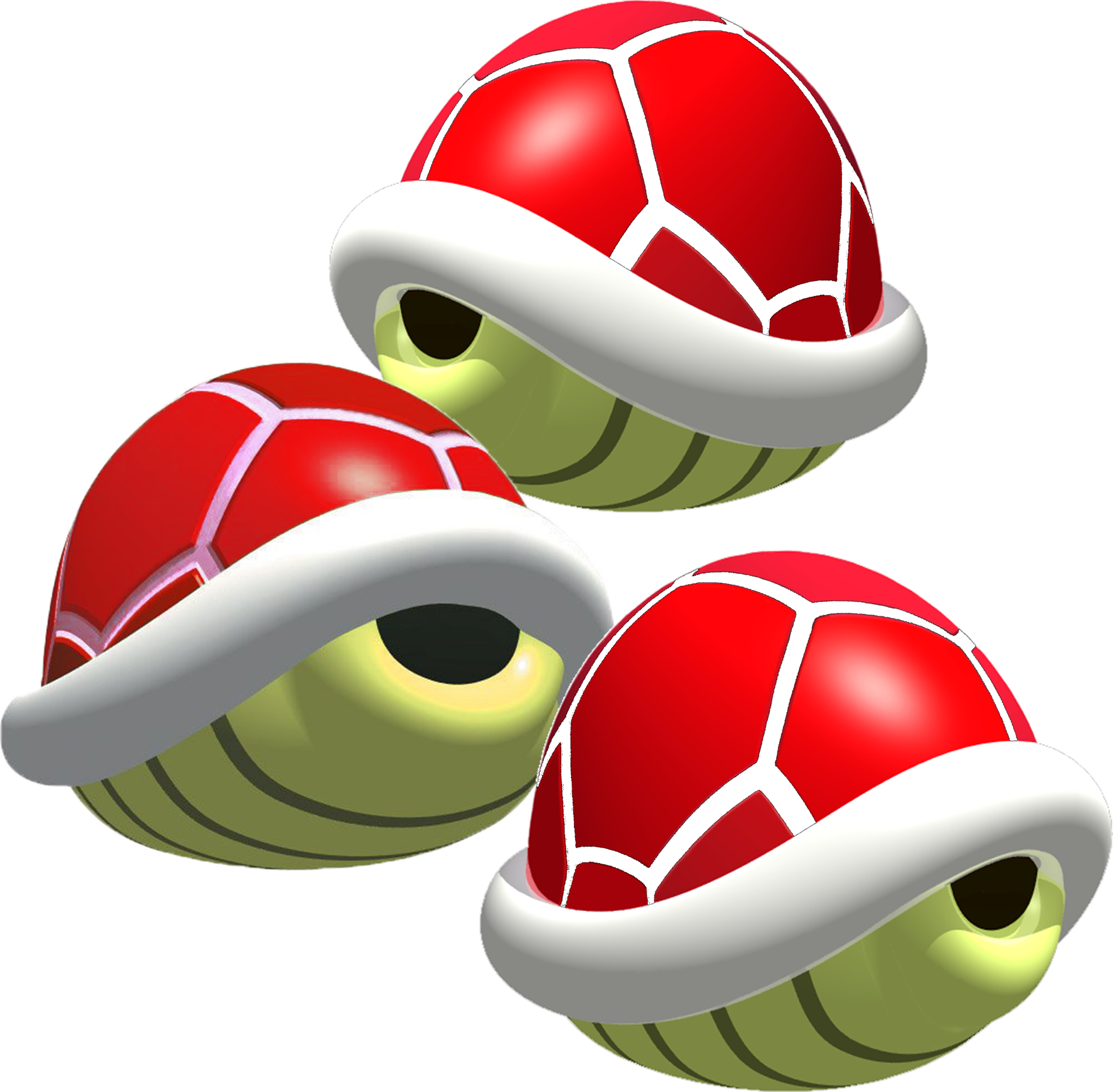 Triple Red Shells - Mario Kart Red Shells (2383x2338)