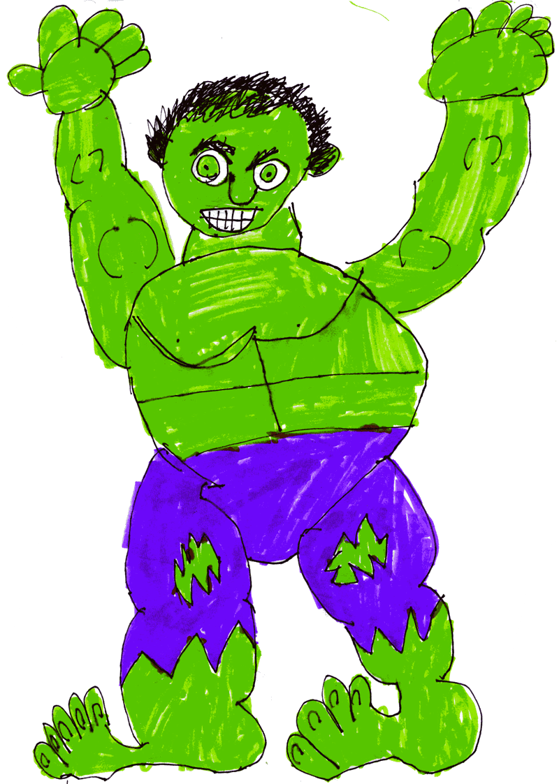 Superhero Collection The Incredible Hulk - Drawing (800x1123)