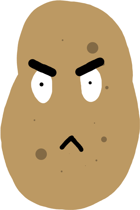 Angry Potato - Cartoon (1000x1000)