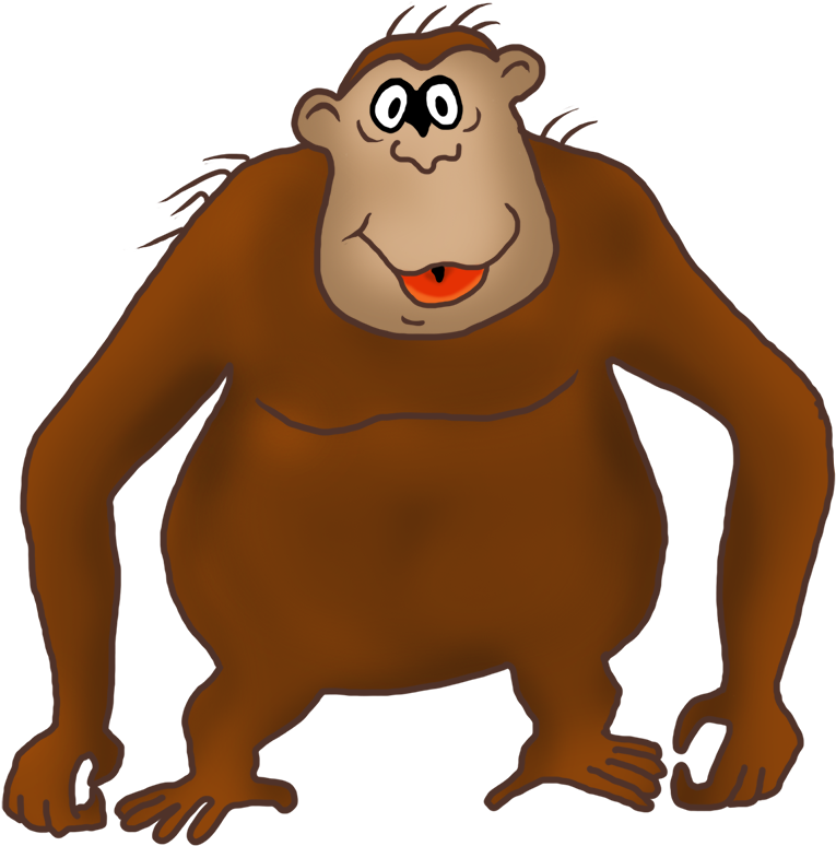 Funny Monkey Drawings - Monkey Clip Art (826x886)