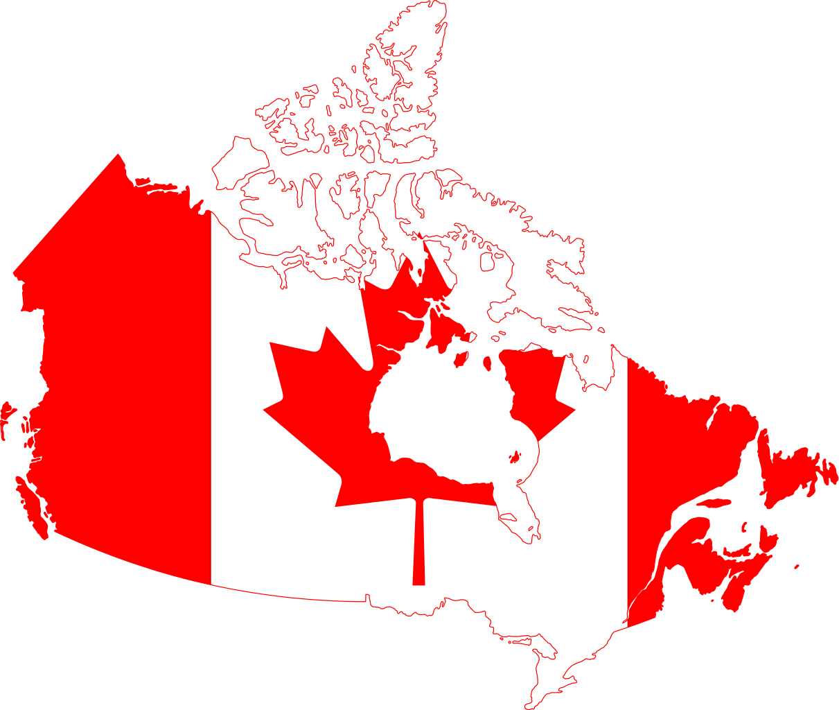 Canada - Canada Flag And Map Throw Blanket (1211x1024)