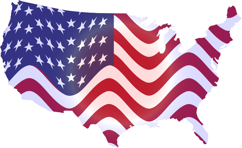 Medium Image - Wavy Us Flag Map (794x488)
