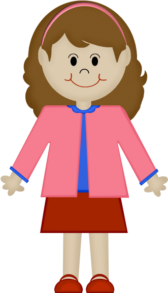 Brown Haired Mom - Clip Art (353x600)