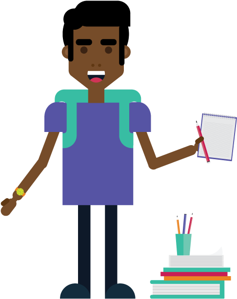 Student With Pencil And Notepad - Student (501x635)