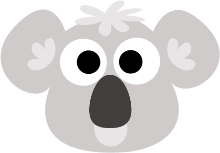 Printable Koala Mask - Cartoon (500x500)
