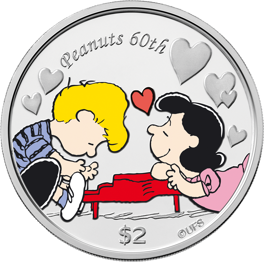 Peanuts, 3 Coin Set - Peanuts Linus & Lucy Round Silver Metal Watch-unisex-with (1000x1000)