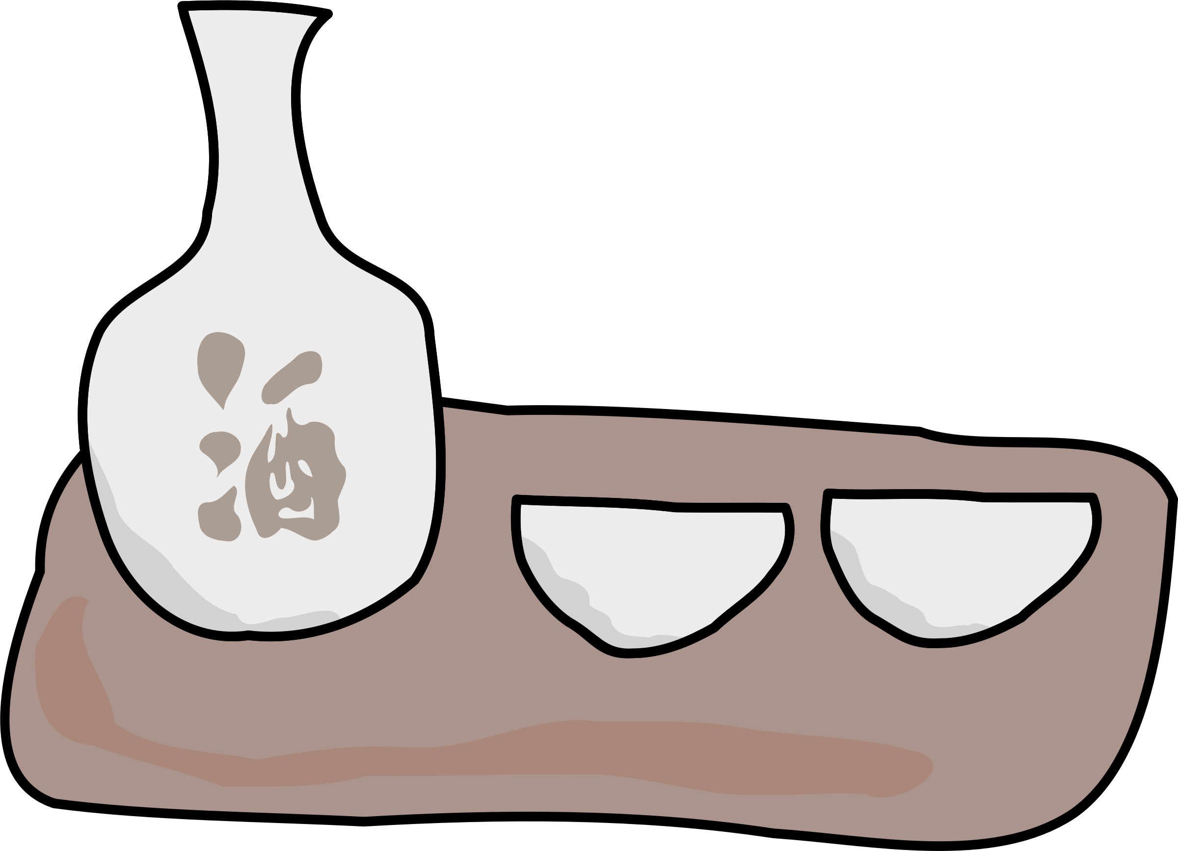And Cups - Sake Clipart (2400x1733)