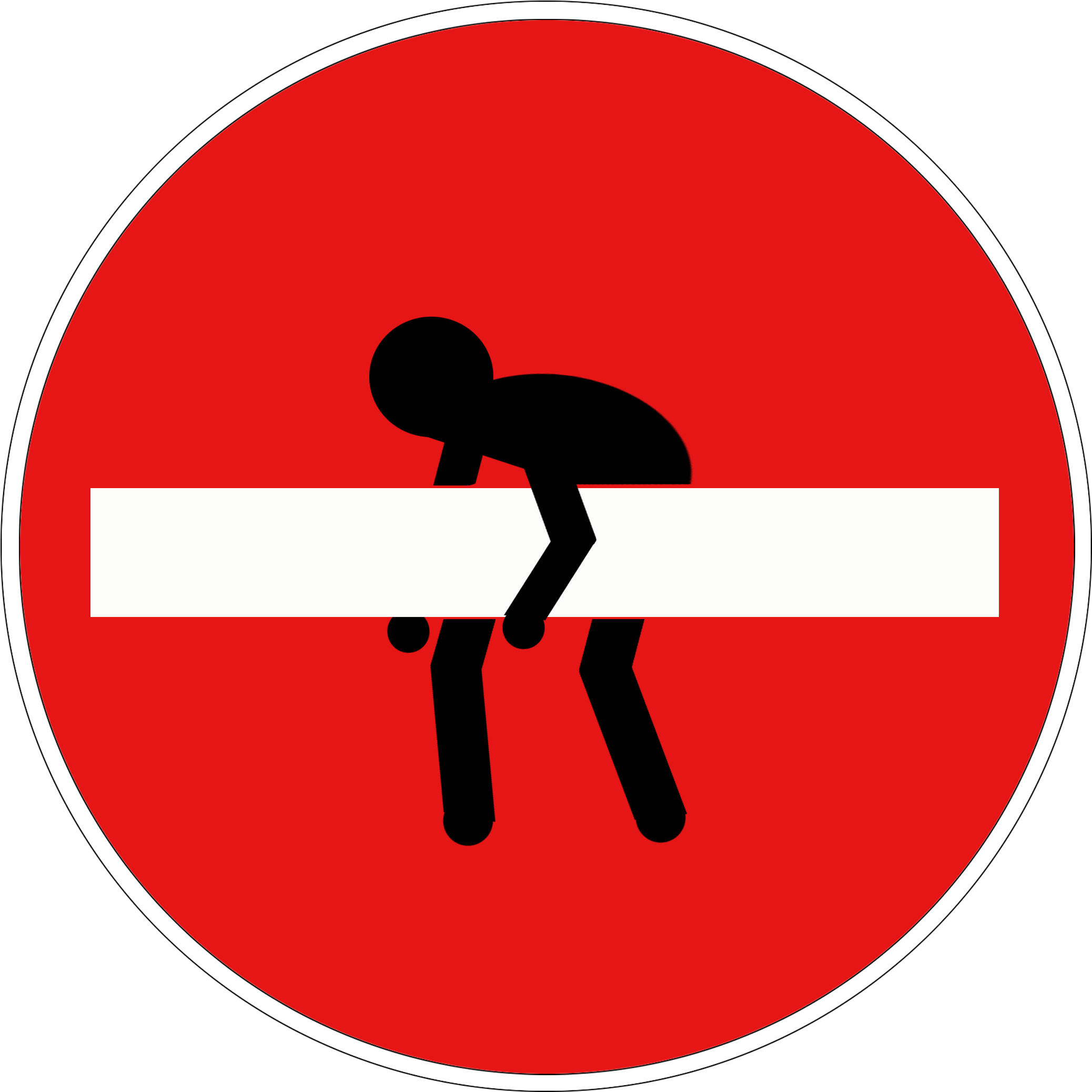 Stick Figure - Traffic Sign (2391x2362)