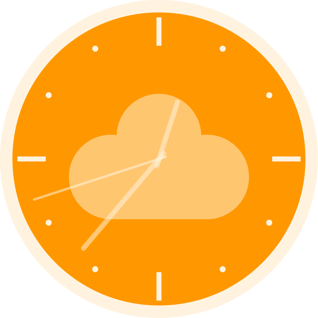 Orange - Quartz Clock (1067x1067)