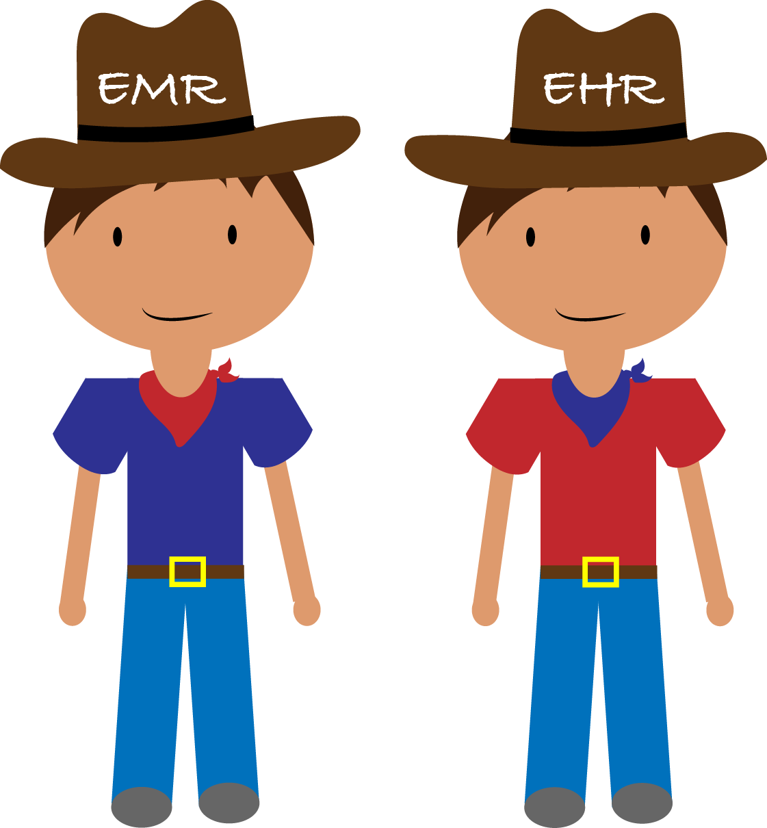 Spot The Differences Between Emr And Ehr - Cartoon (1121x1210)