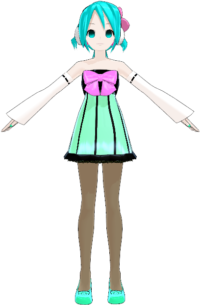 Miku Hatsune Model - Cartoon (480x640)