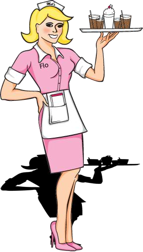 50's Diner Waitress Clipart (288x507)