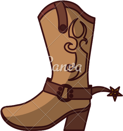 Cowboy Boot Vector - Botas Lejano Oeste (550x550)