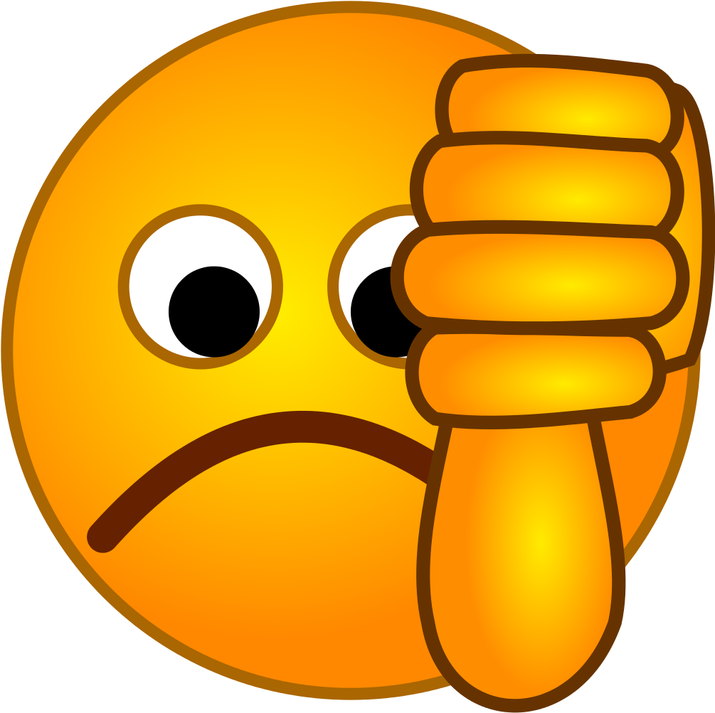 File - Smirc-thumbsdown - Svg - Sad Face Thumbs Down (2000x2000)