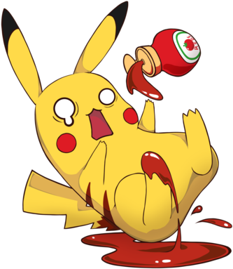 Pikachu's Ketchup Problem By Karrakon - Cartoon (400x400)
