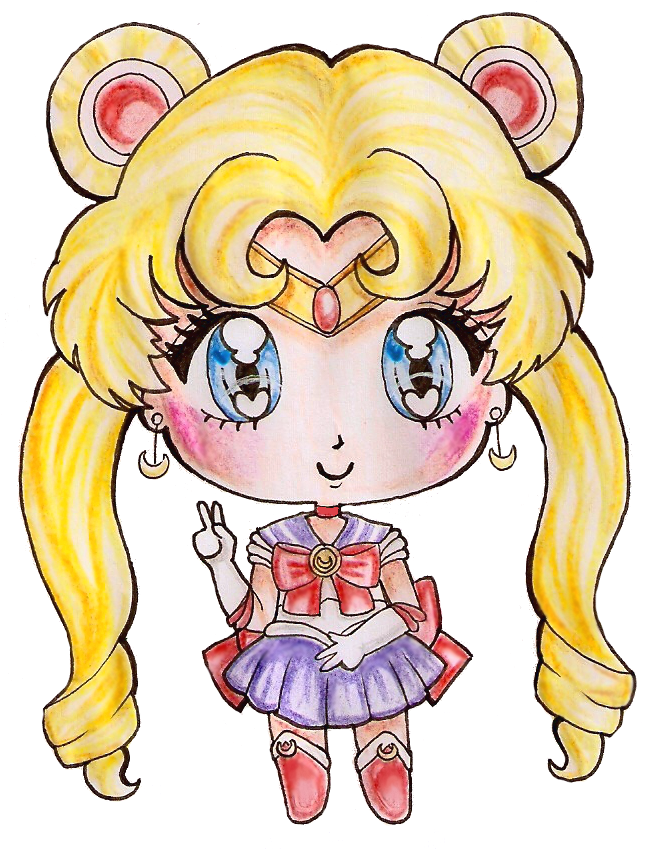 Sailor Moon By Bee-chii - Сейлор Мун Нарисованные (671x850)