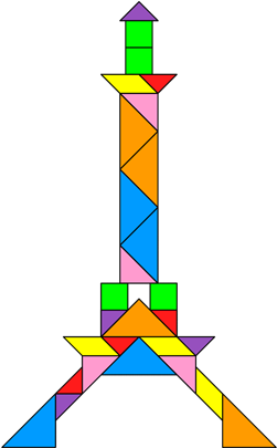 Tangram Eiffel Tower - Eiffel Tower Tangram (420x420)