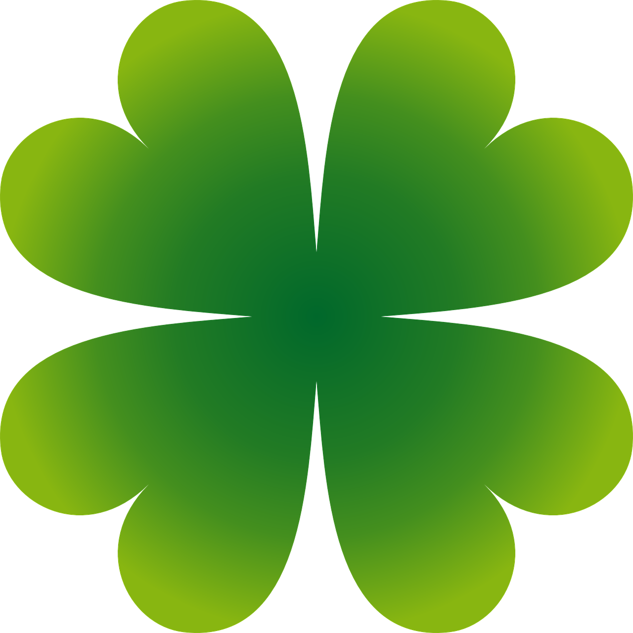 Clover - Four Leaf Clover Clipart (1280x1280)