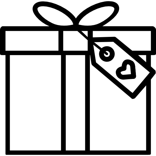 Size - Black And White Present Clipart (512x512)