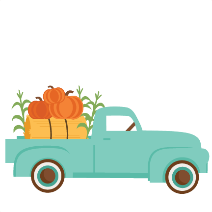 Fall Truck Svg Scrapbook Cut File Cute Clipart Files - Truck With Pumpkins Svg (432x432)