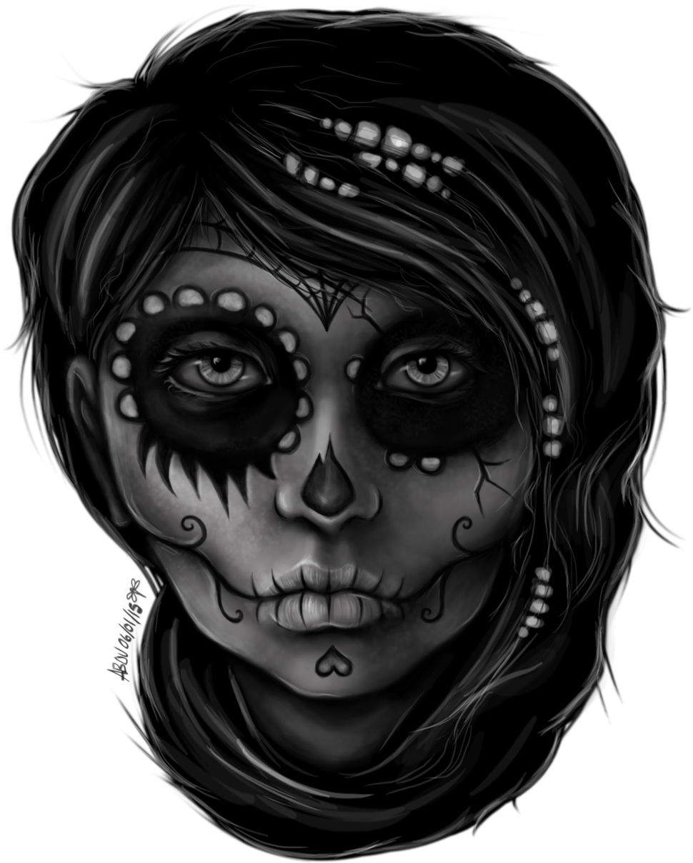 Candy Skull By Abou3 - Calavera (1024x1229)