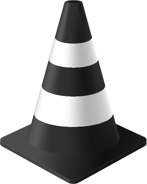 Black Traffic Cone Vector Data For Free - Steeple (481x600)