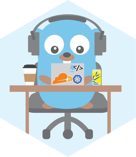 Hex Gopher Desk - Kubernetes (559x645)