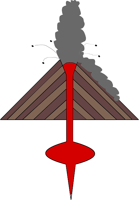 Volcanic Eruption - Jwalamukhi Drawing (447x640)