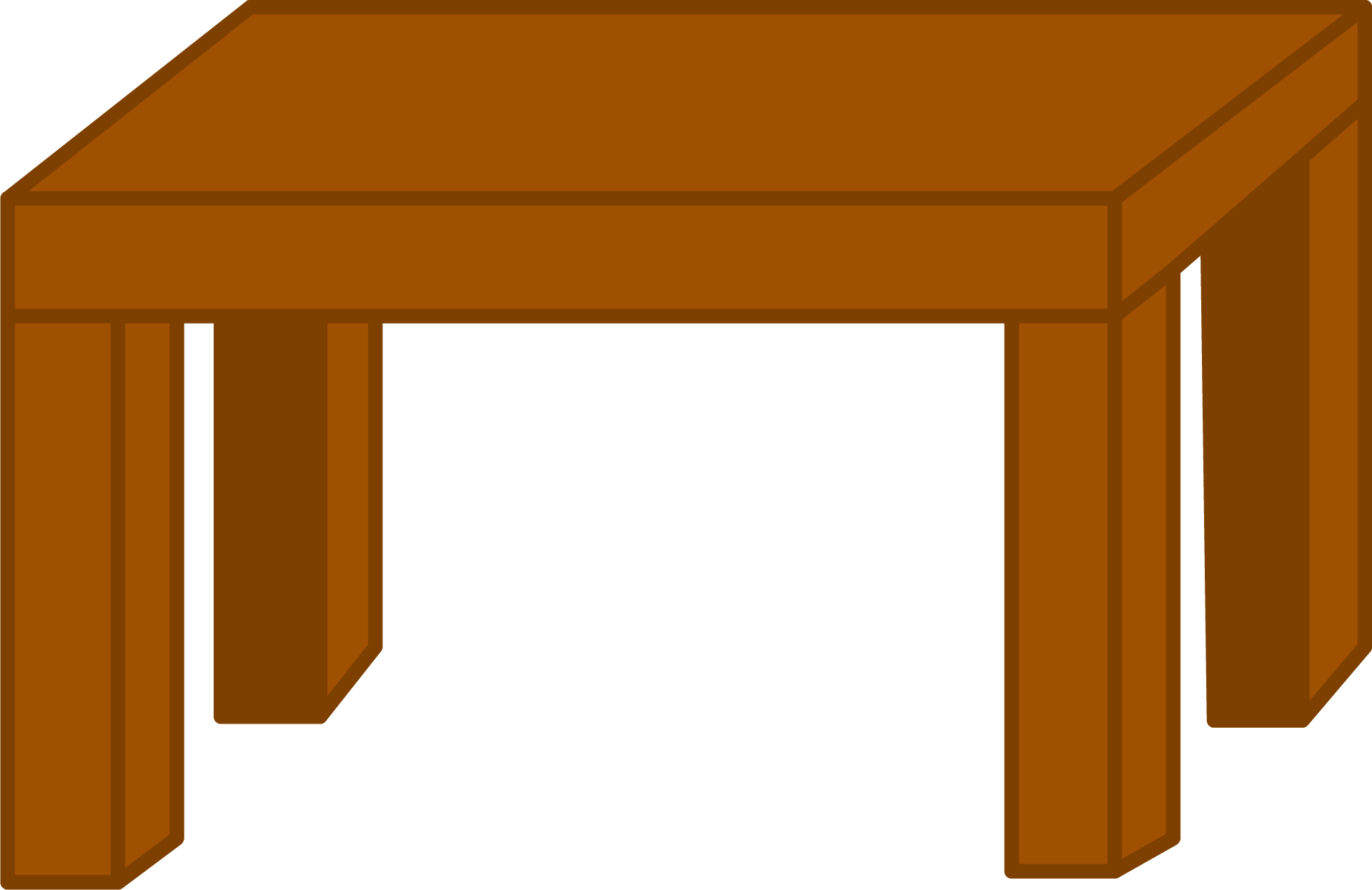 Table Clipart Brown Objects - Bfdi Table Png (1920x1246)