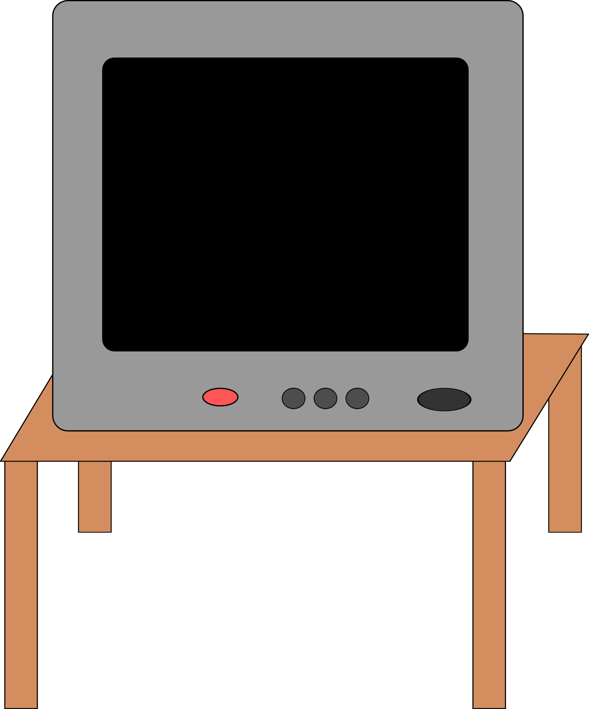 Desk Clipart Square Table - Table Clip Art (1994x2400)