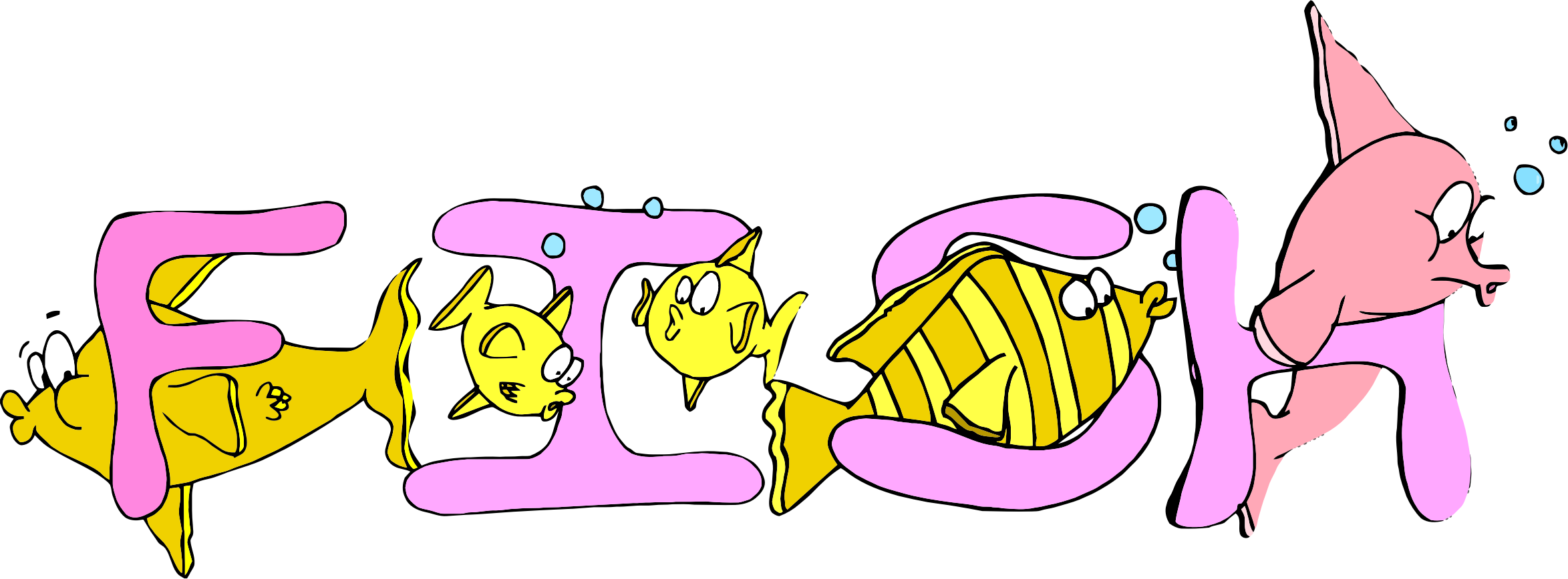 Fish Typography - Fish Word Art (2347x868)