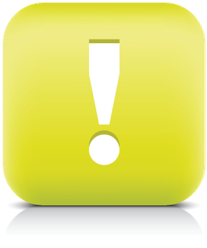 Exclamation Point Web Button Color Internet Icon White - Lamp (377x399)