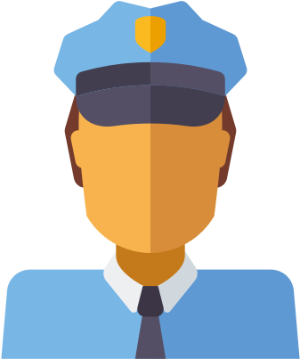 Policeman Flat Design Icon - Cartoon (550x550)
