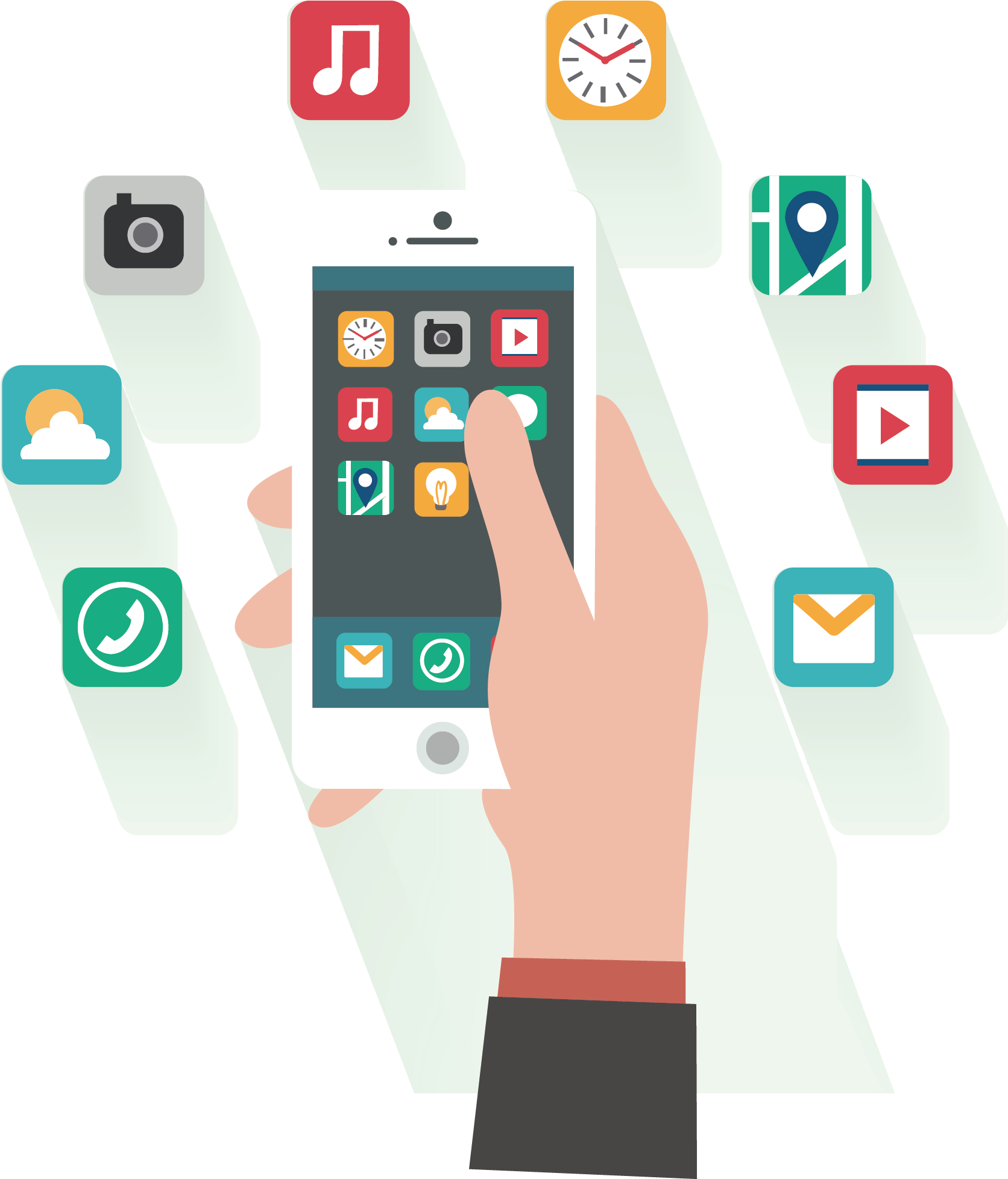 Mobile App Development Smartphone Flat Design - Mobile App Development Vector New Png (1671x3023)