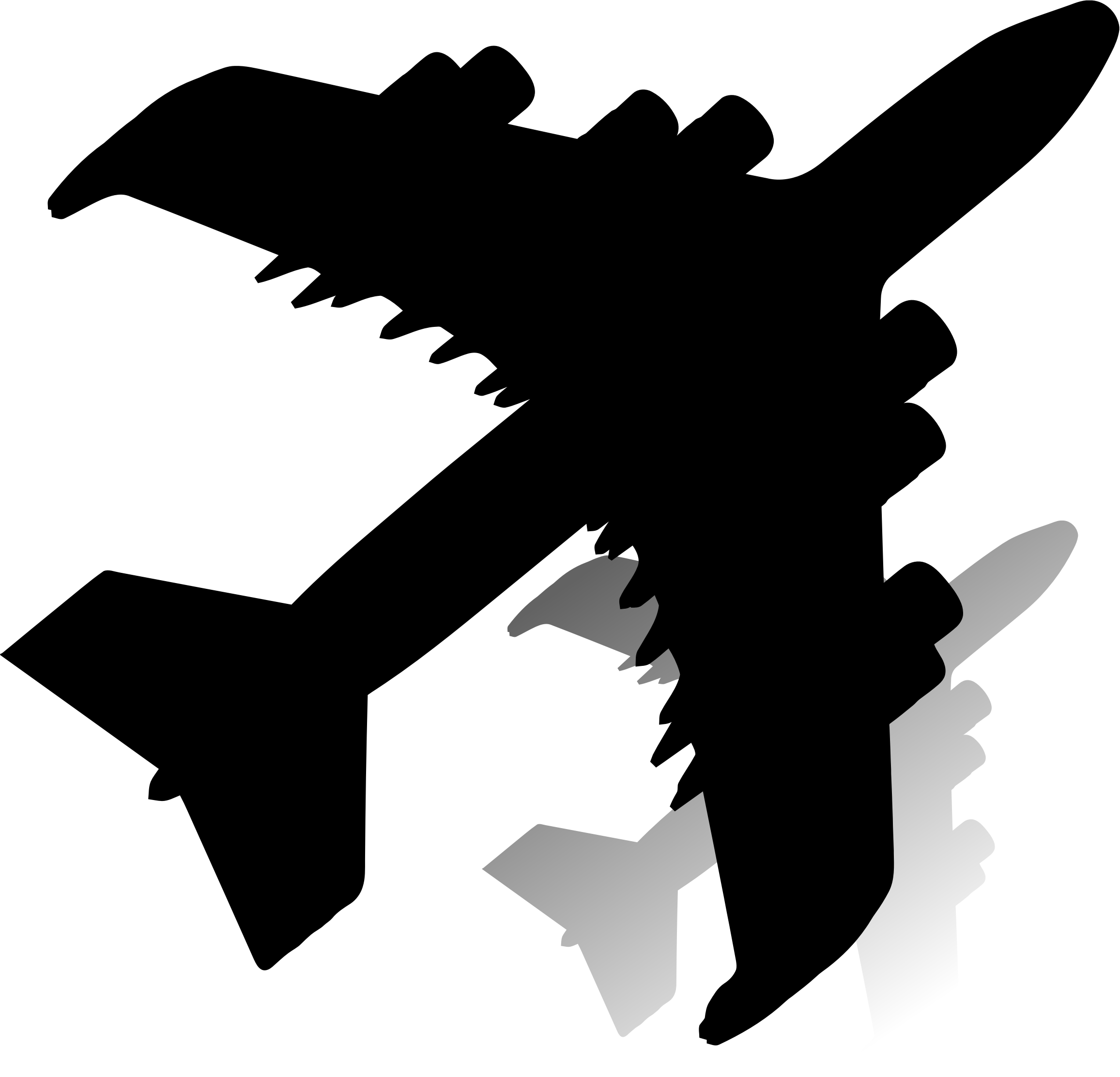 Airplane Clipart Shadow - Airplane Shadow (2313x2224)