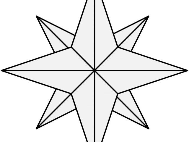 Compass Star - Easy Mandalas Coloring Page (640x480)