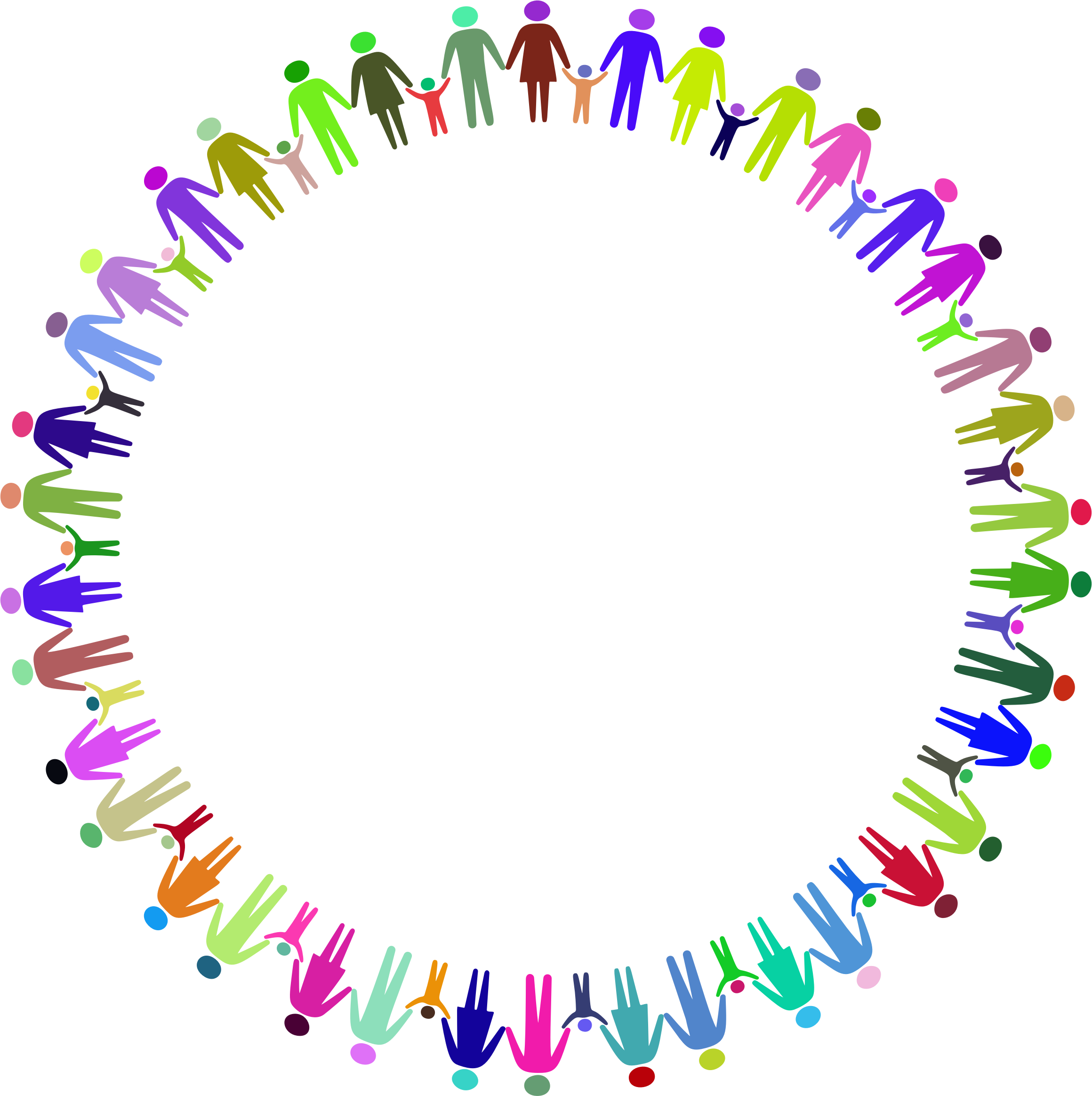 Clipart - Holding Hands Circle Vector (2320x2327)