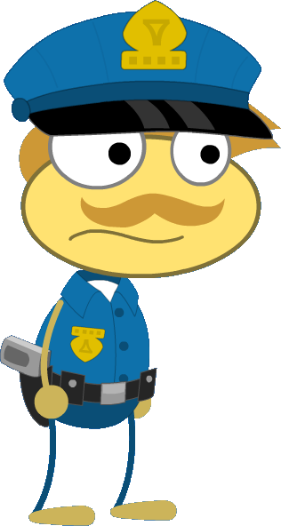 Skyscraper Policeman - " - Cartoon (316x592)