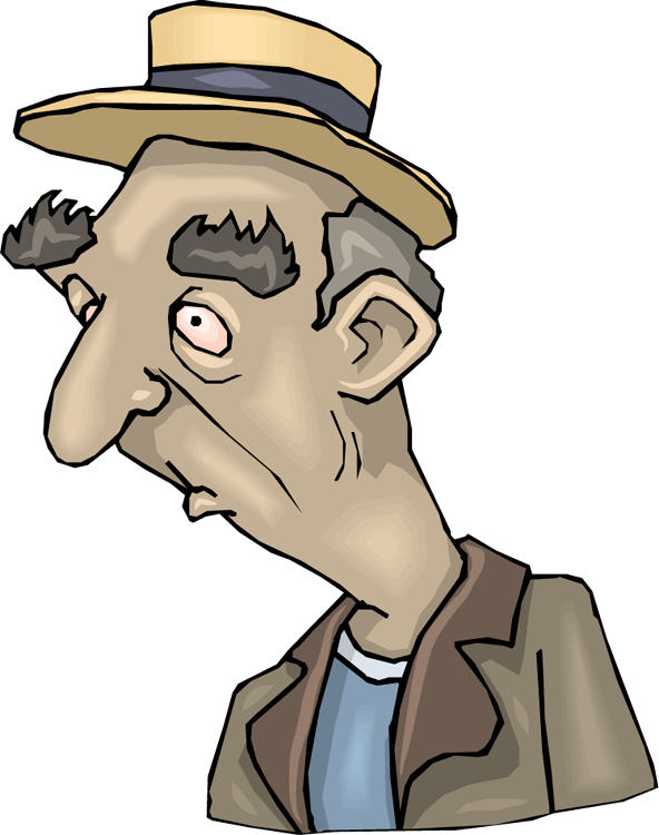 Old Black Man Clipart (592x750)
