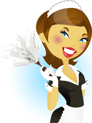 Cleaning Maid Cartoon (300x400)