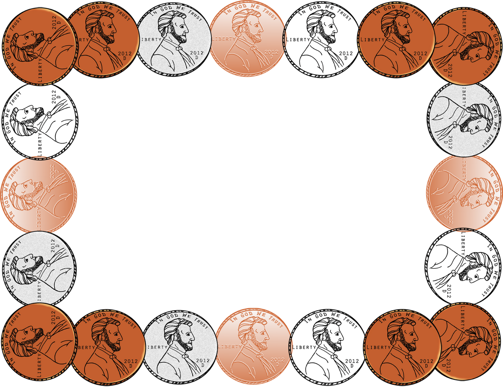 I Am Almost Finished With My Money Set And I Should - Penny Border Clip Art (1600x1233)
