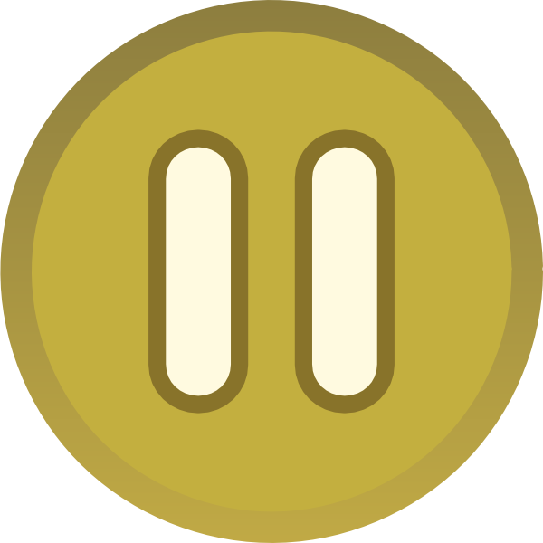 Pause Button Clipart Start - Yellow Pause Button Png (600x600)