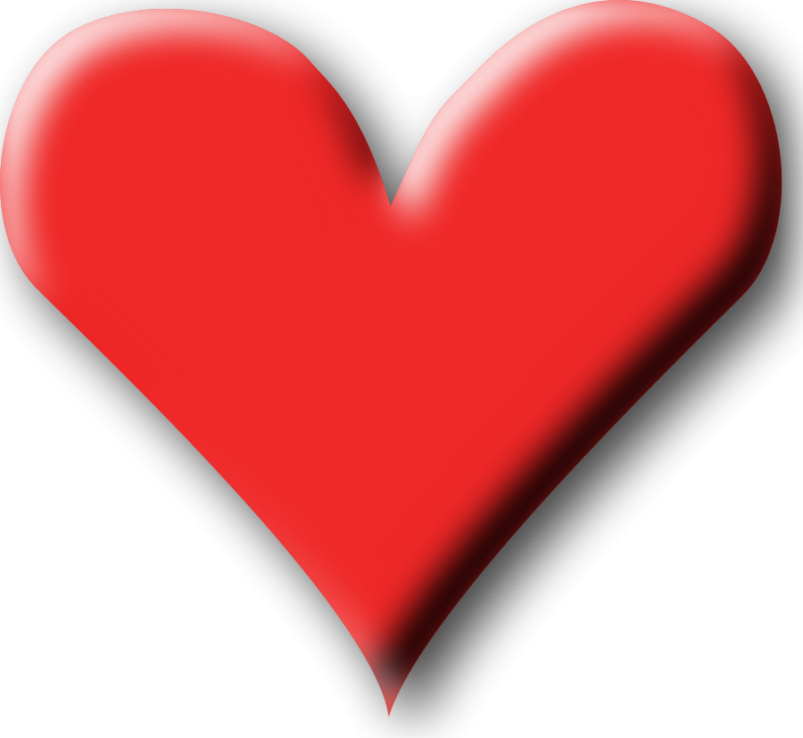 With Shadow - Heart Clipart (900x827)